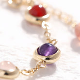 Handmade Bracelet with Aquamarine, Amethyst, Strawberry Quartz, Rose Quartz